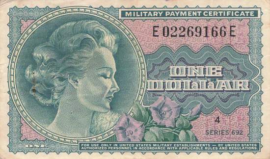 USA MPC Series 692 p.M95 1 Dollar 1970 F